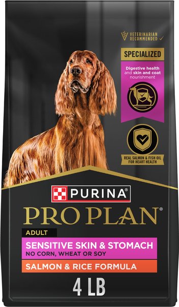 Purina Pro Plan Adult Sensitive Skin & Stomach Salmon & Rice Formula Dry Dog Food, 4-lb bag