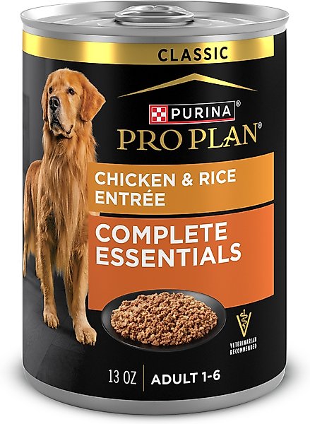 Purina Pro Plan Complete Essentials Adult Classic Chicken & Rice Entree Canned Dog Food, 13-oz, case of 12