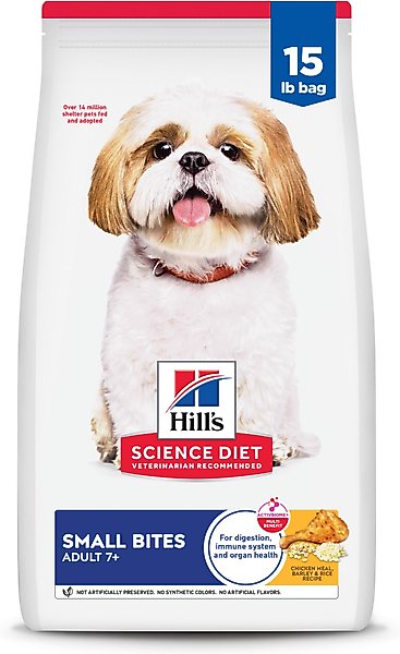 Hill's Science Diet Senior Adult 7+ Small Bites Chicken Meal, Barley & Rice Recipe Dry Dog Food - 15 lb