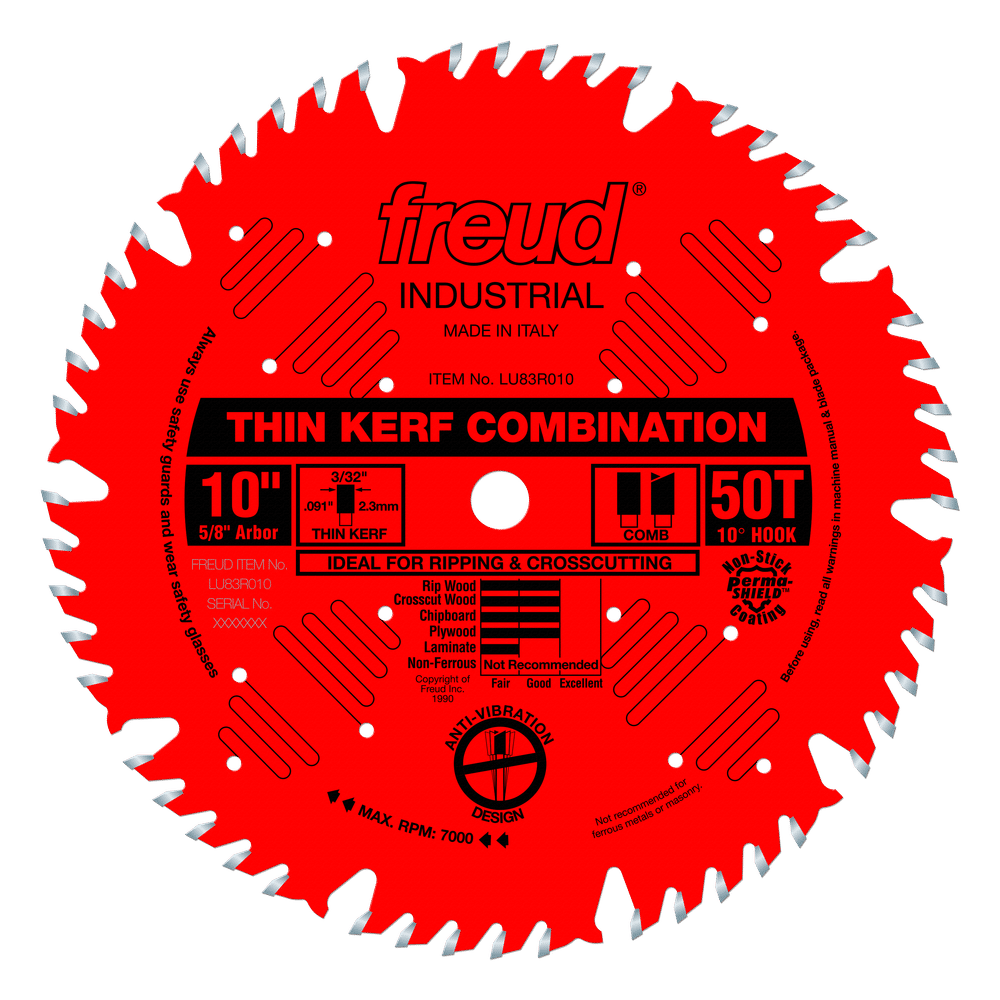 Freud LU83R010 10" Thin Kerf Combination Blade