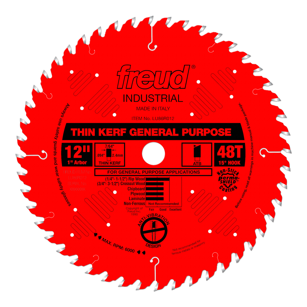 Freud LU86R012 12" Thin Kerf General Purpose Blade