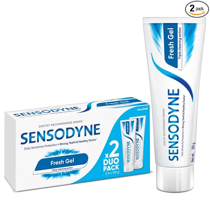 Sensodyne Toothpaste Fresh Gel | Daily Sensitivity Relief Tooth Paste Combo Pack - 250gm
