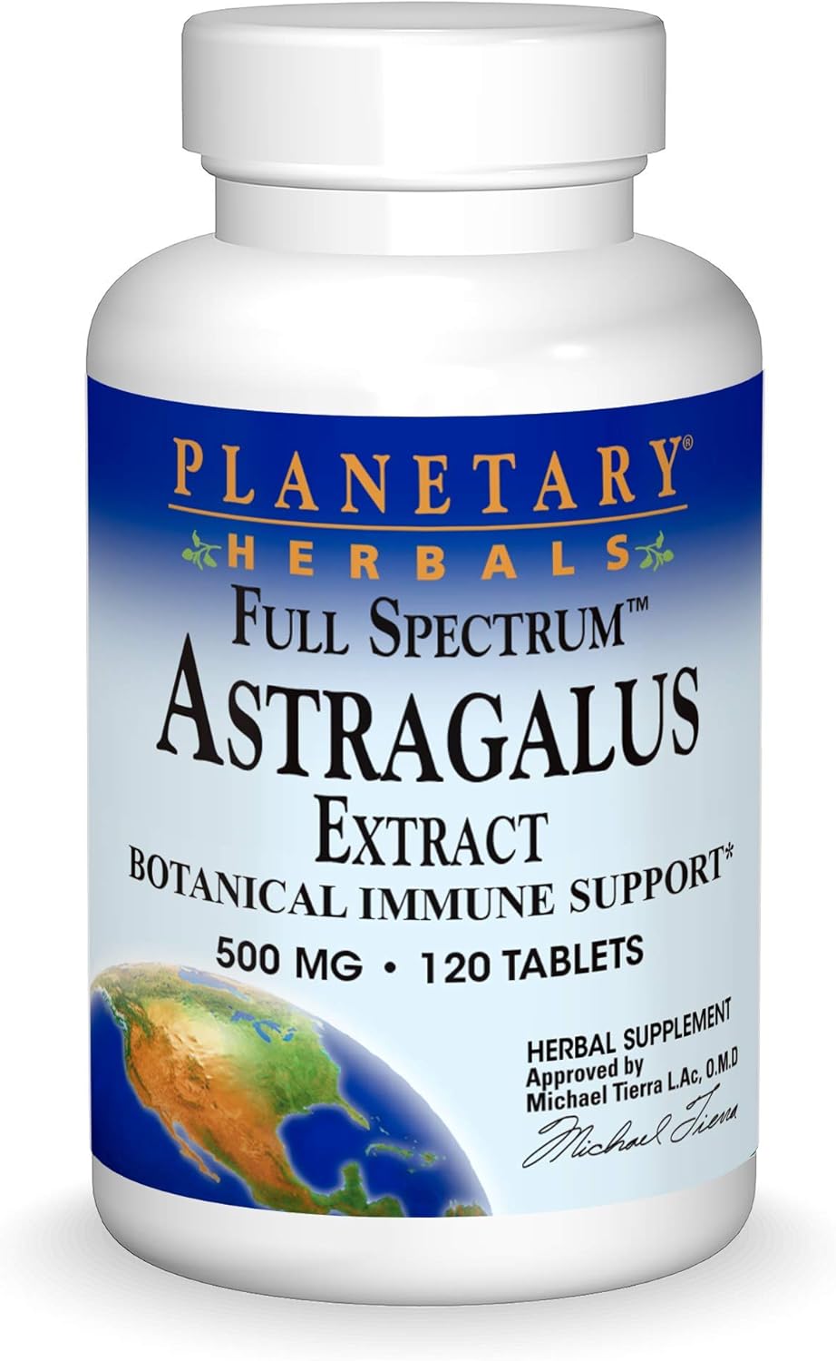 Planetary Herbals Full Spectrum Astragalus Extract, Botanical for Immune System Support 500 mg - 120 Tablets