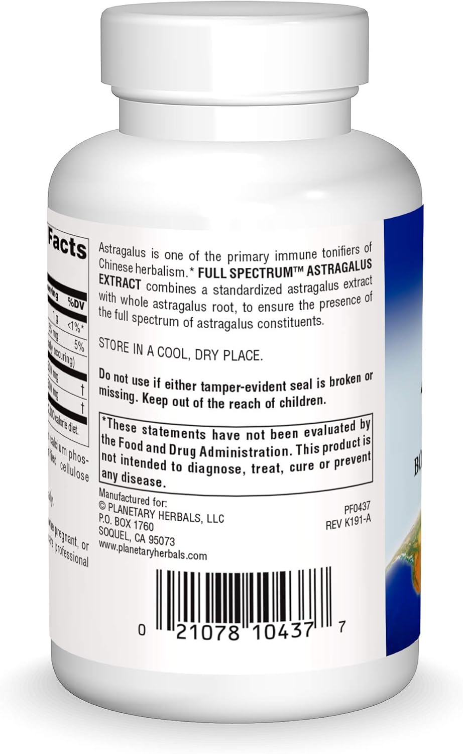 Planetary Herbals Full Spectrum Astragalus Extract, Botanical for Immune System Support 500 mg - 120 Tablets