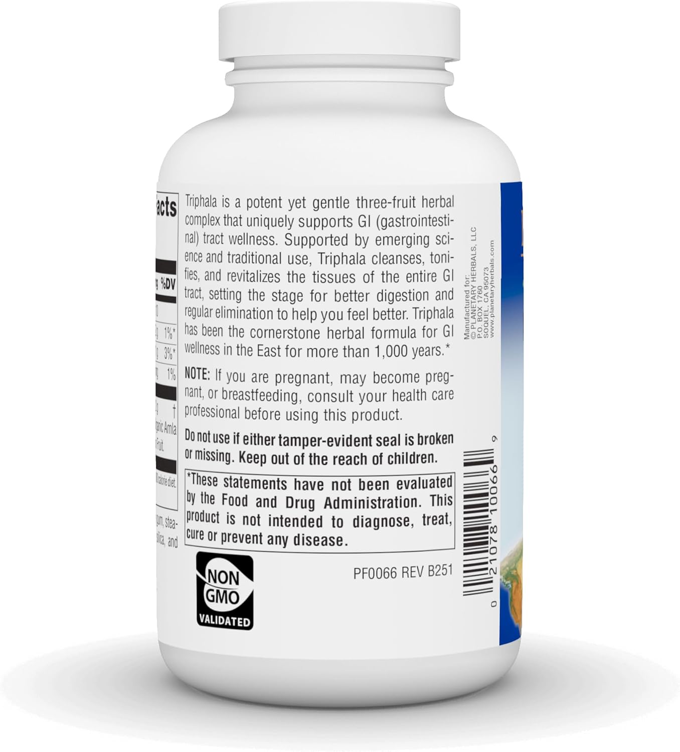 Planetary Herbals Triphala Internal Cleanser 1000mg for GI Tract Wellness - 180 Tablets