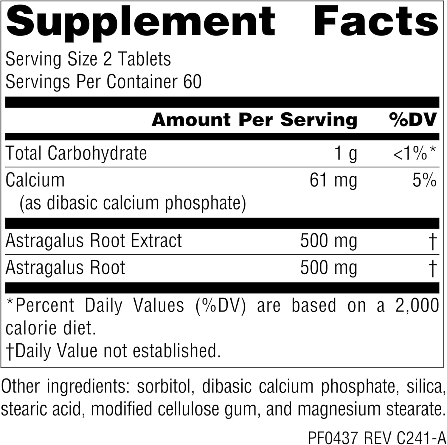 Planetary Herbals Full Spectrum Astragalus Extract, Botanical for Immune System Support 500 mg - 120 Tablets