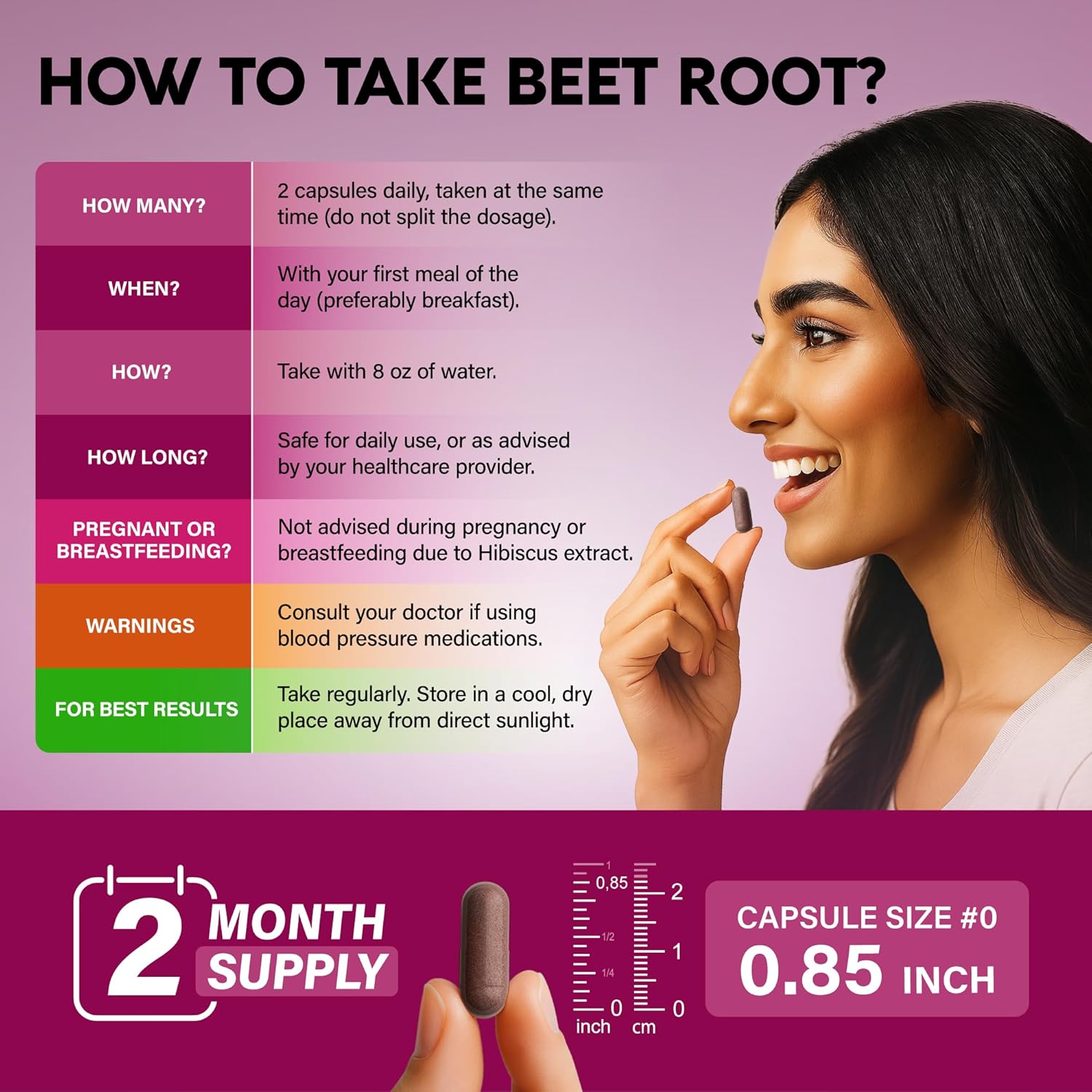 Nutra Harmony Beet Root Capsules - 120 Count