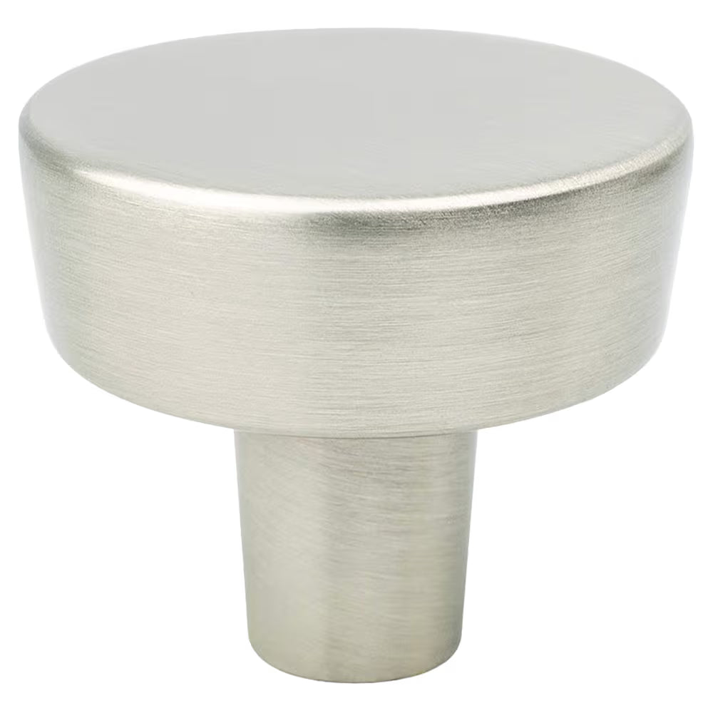 Wur 1-9/32" Brookridge Round Knob, Brushed Nickel