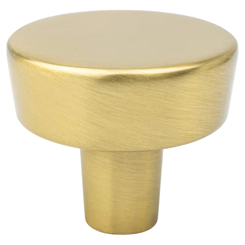 Wur 1-9/32" Brookridge Round Knob, Brushed Gold
