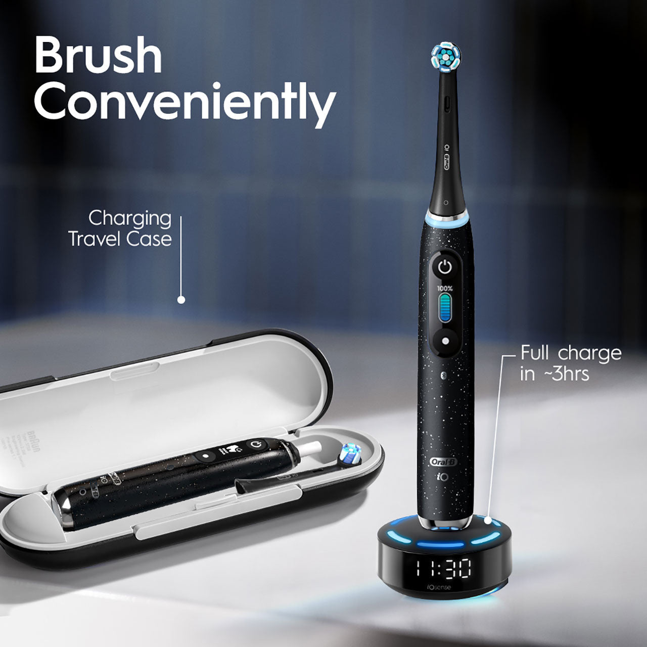 Oral-B iO Series 10 Rechargeable Electric Toothbrush, Cosmic Black