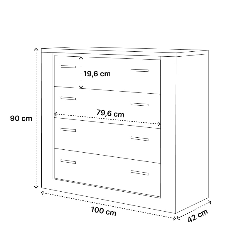 Idea ID-10 Chest of Drawers 100cm