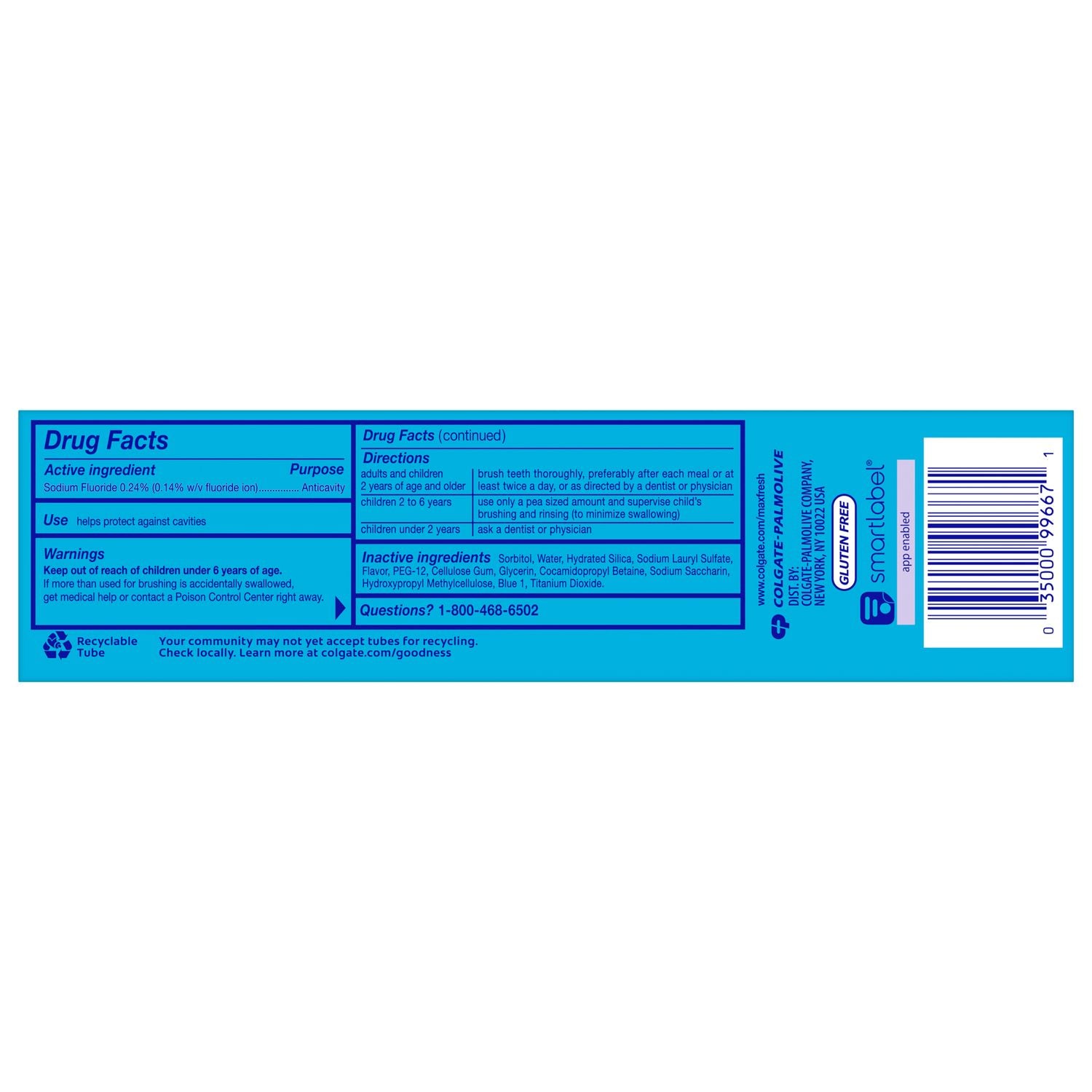 Colgate Max Fresh with Toothpaste with Mini Breath Strips, Cool Mint Toothpaste for Bad Breath