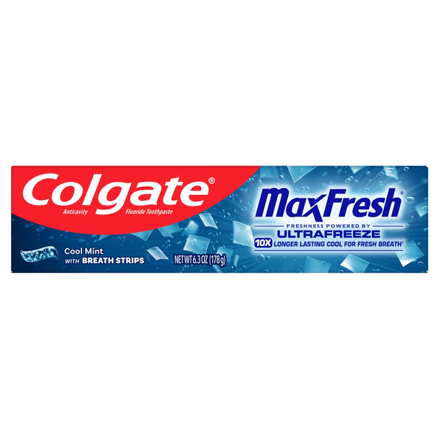 Colgate Max Fresh with Toothpaste with Mini Breath Strips, Cool Mint Toothpaste for Bad Breath