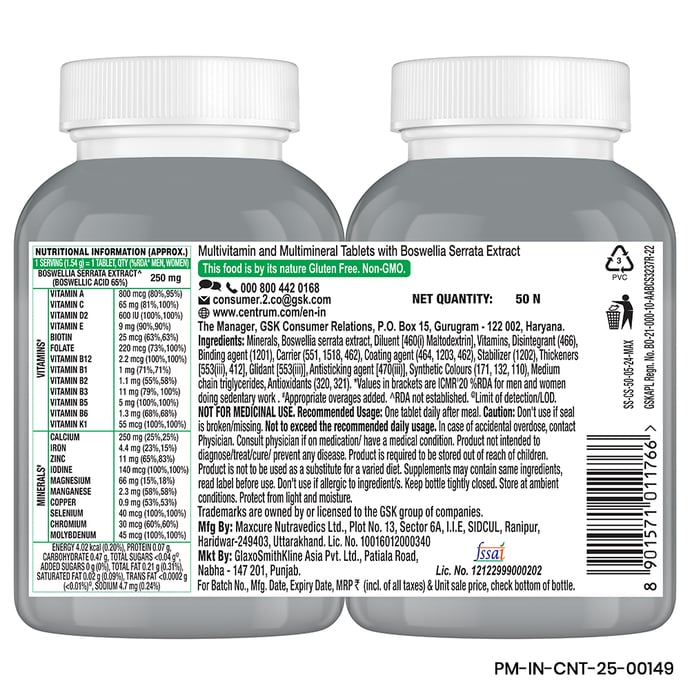 Centrum Adults Age 50+ (50 Tablets)