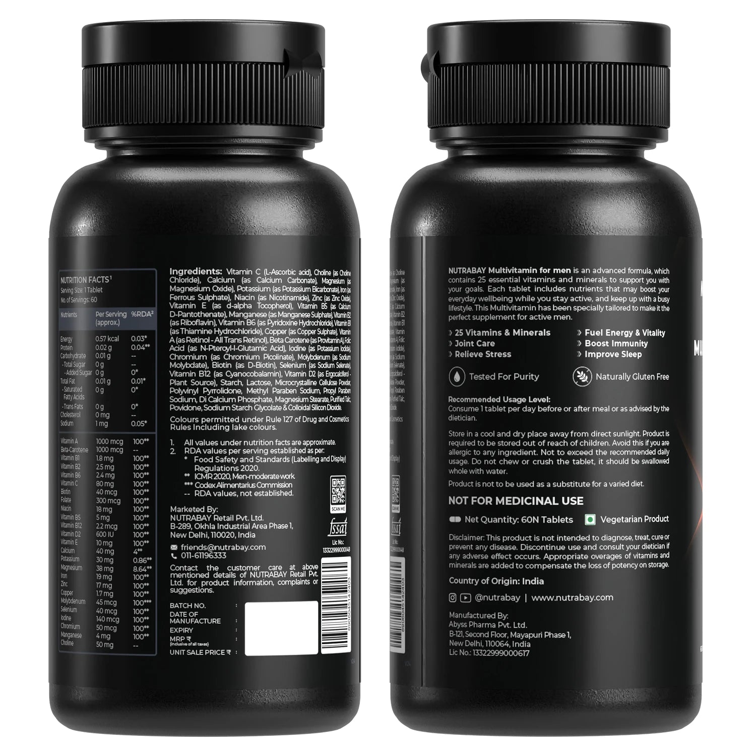 Nutrabay Pro Active Multivitamin for Men - 60 Tabs