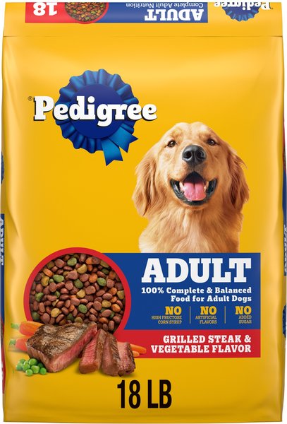 Pedigree Complete Nutrition Grilled Steak & Vegetable Flavor Dog Kibble Adult Dry Dog Food - 18 lb
