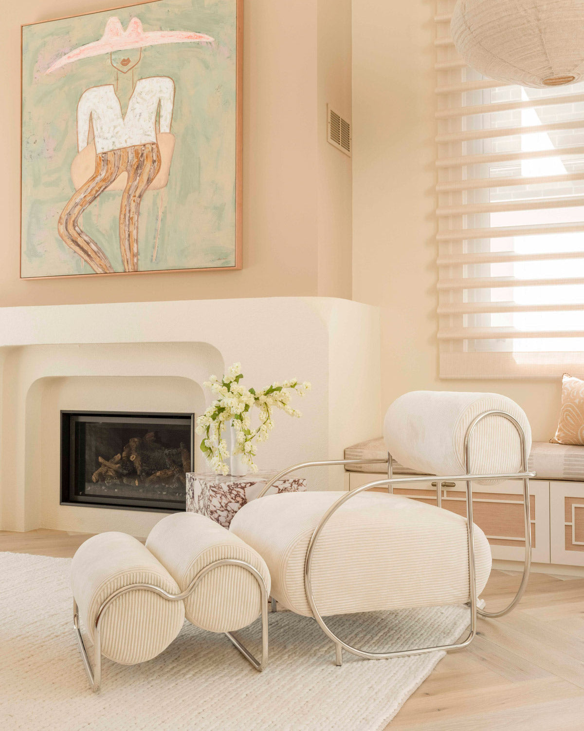 MA Laila Ivory Braided Wool Rug