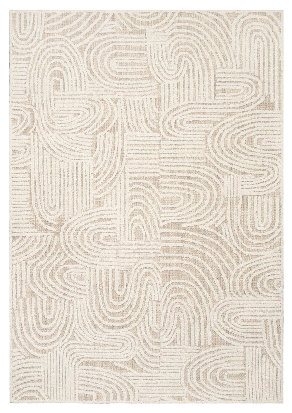 MA Maisie Cream and Ivory Textured Tribal Rug