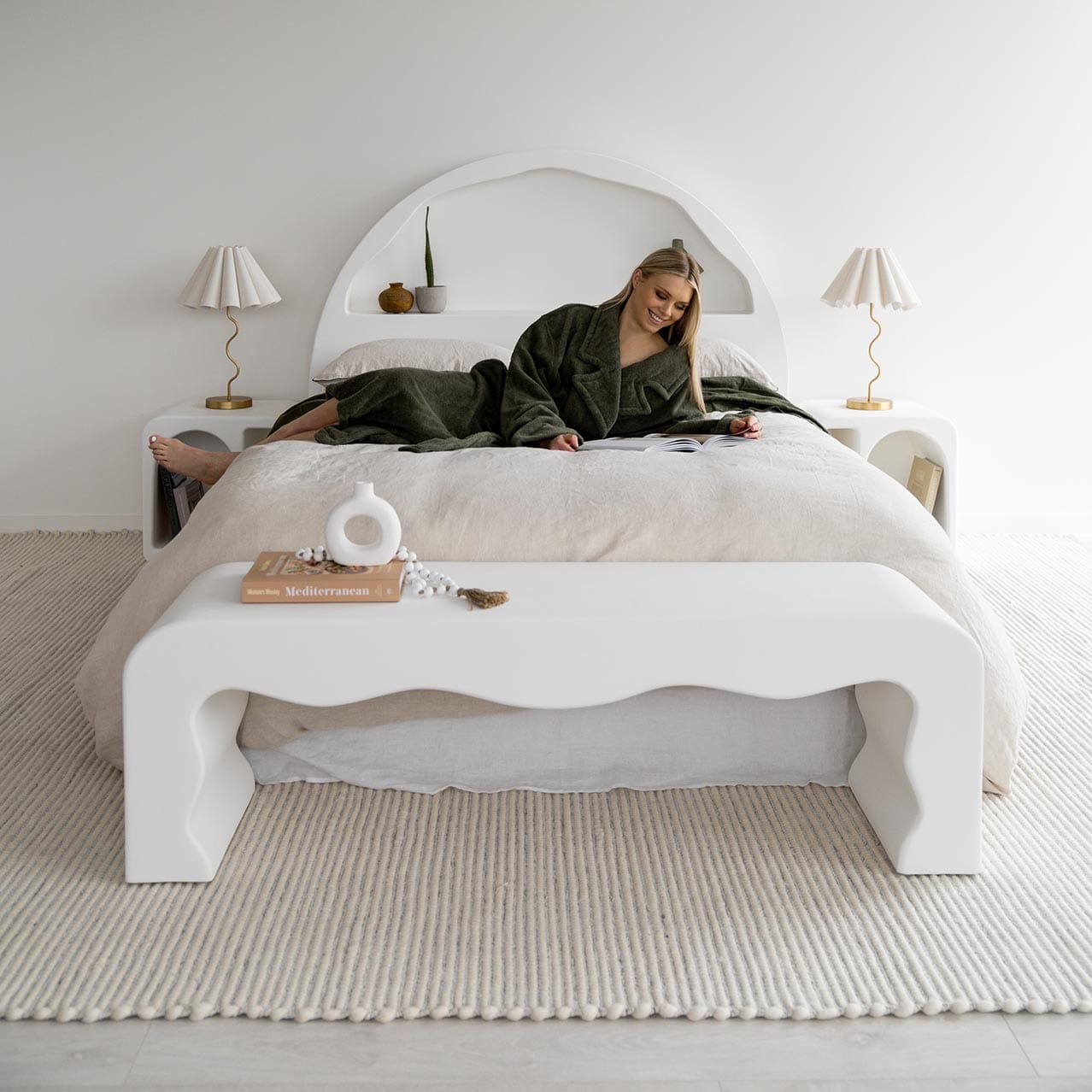 MA Pella Cream and Grey Textured Flatweave Rug