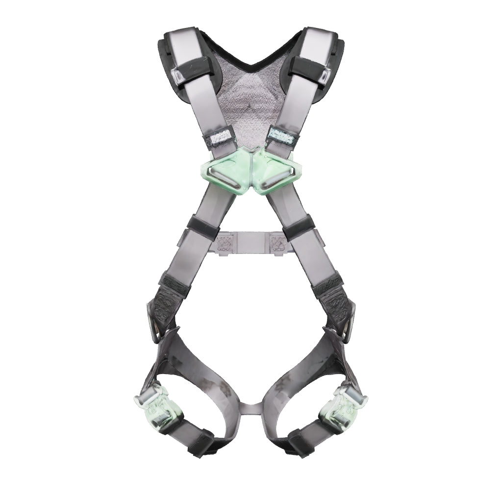 MSA Safety V-FIT Harness, Extra Large, Back & Hip D-Rings, Quick-Connect Leg Straps, Shoulder Padding