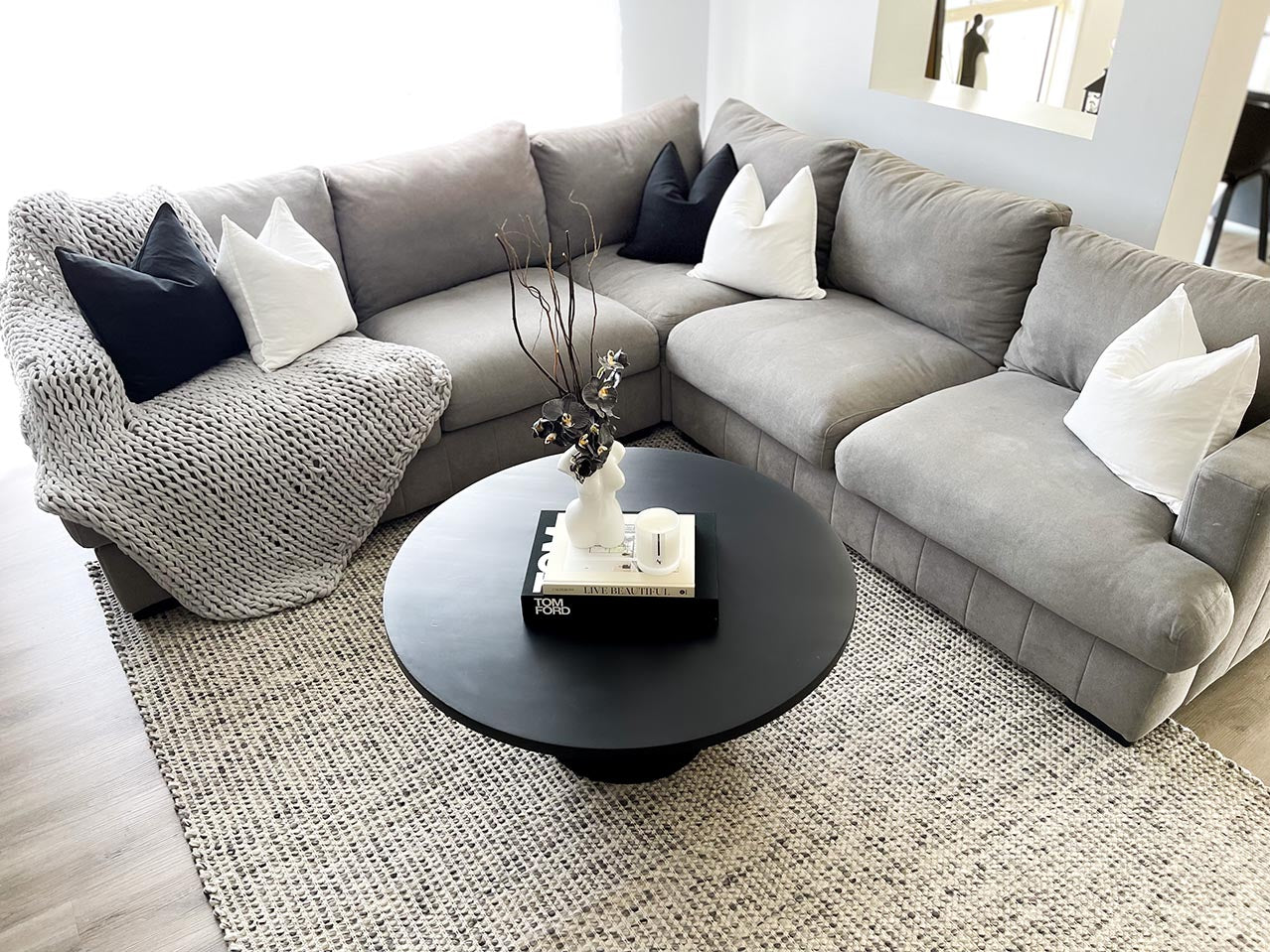 MA Vaasa Marbled Grey Chunky Wool Rug