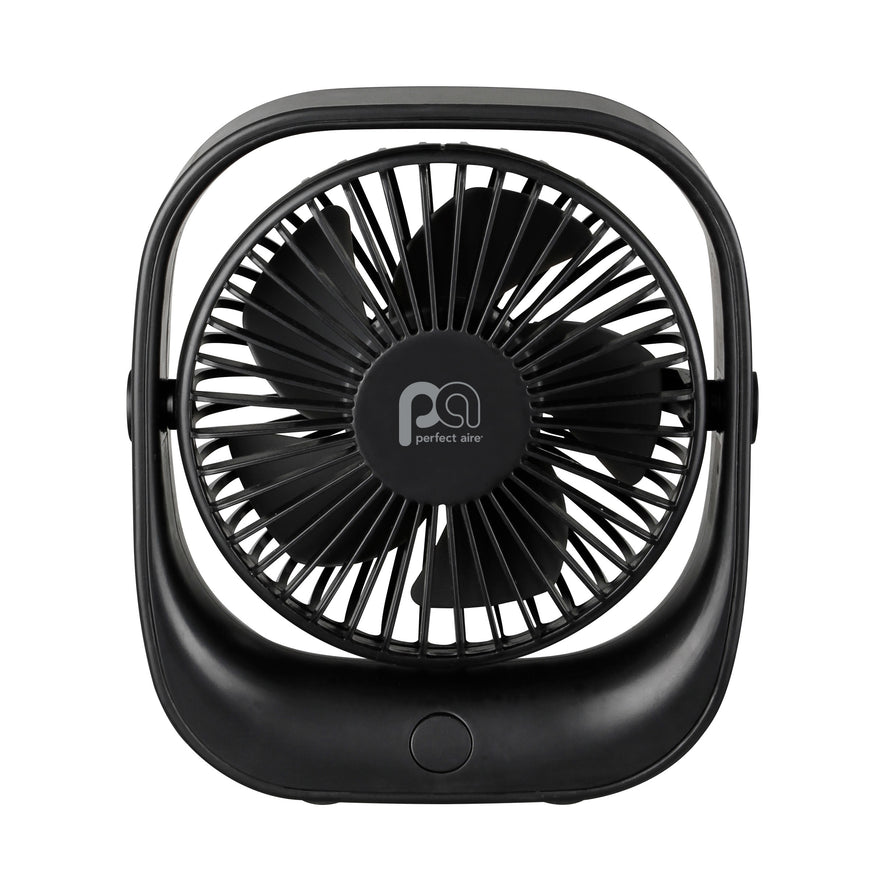 PA 5" Rechargeable USB Fan with Adjustable Tilting Head and 3 Fan Speeds